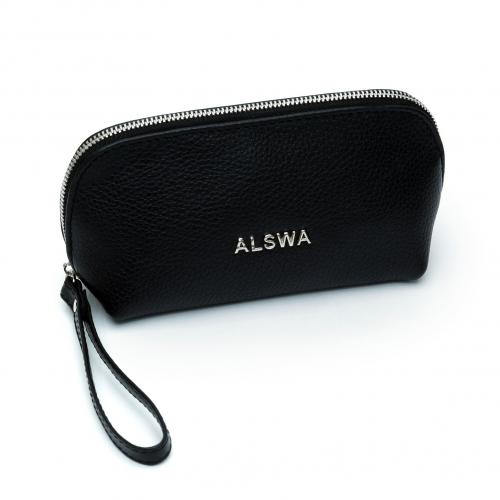 Косметичка кожаная черная ALSWA, фото 1