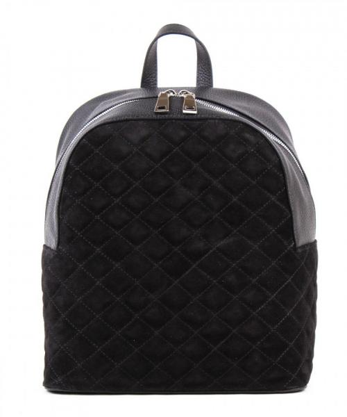 Рюкзак женский черный велюр Медведково, фото 1