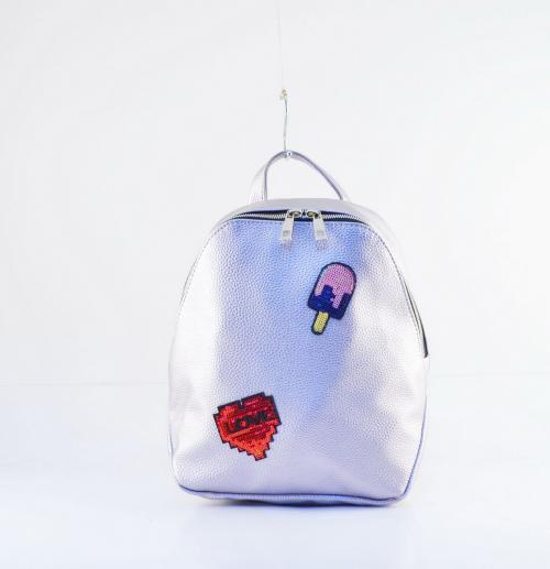 Рюкзак молодежный серебро Сакси, фото 1